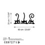 Wallity Cat 5 Escultura de Pared de Metal Negra